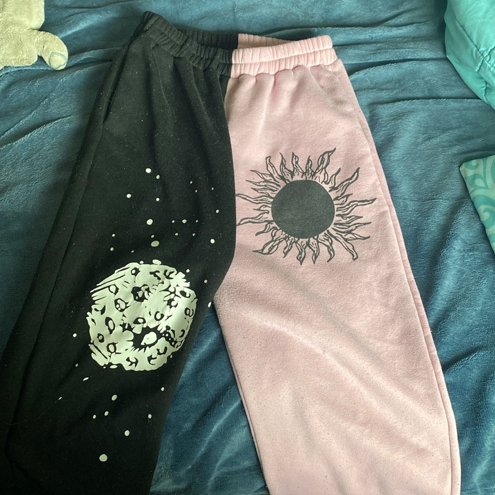 Black and white joggers